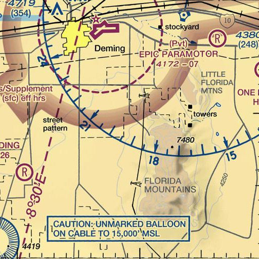 FAA VFR chart of Capitol Dome Draw, NM