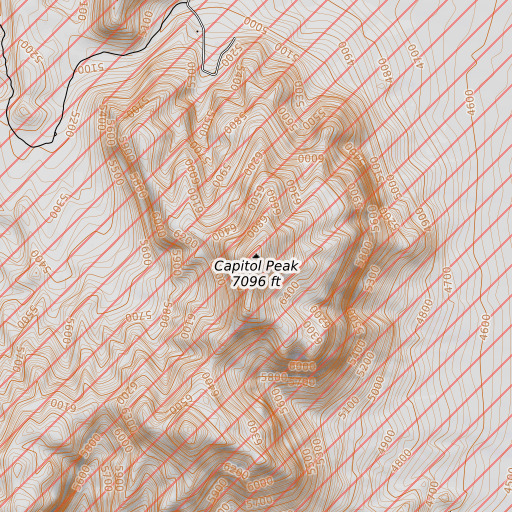 OpenTopoMap map of Capitol Peak, NM