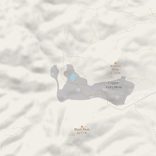 OpenStreetMap map of Copper Flat, NM
