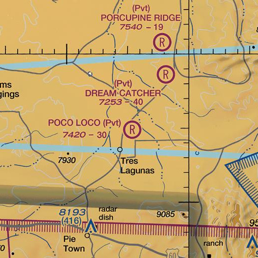 FAA VFR chart of Duggins Well, NM