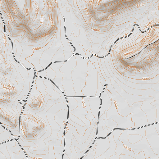 OpenTopoMap map of Harris Canyon, NM