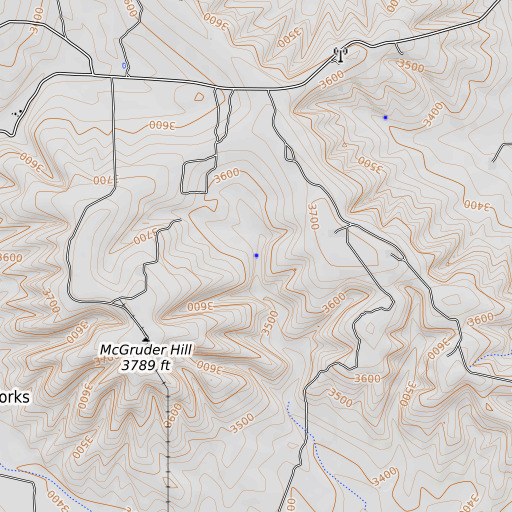 OpenTopoMap map of McGruder Spring, NM