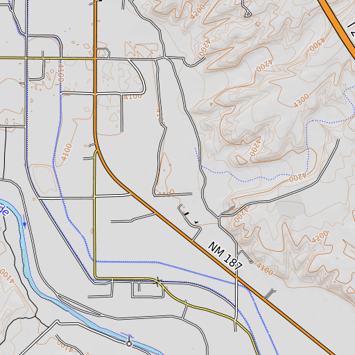 OpenTopoMap map of McLeod Arroyo, NM