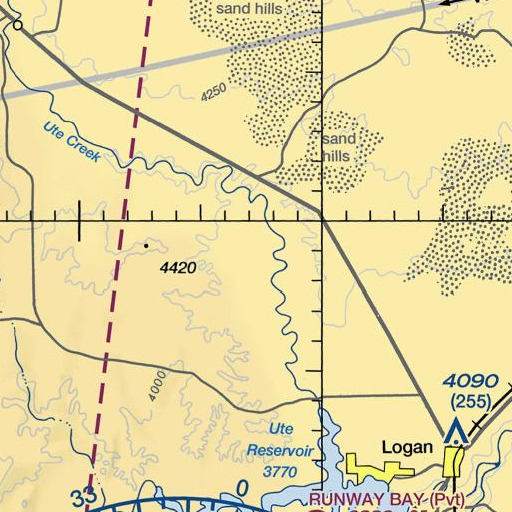 FAA VFR chart of Middle Well, NM