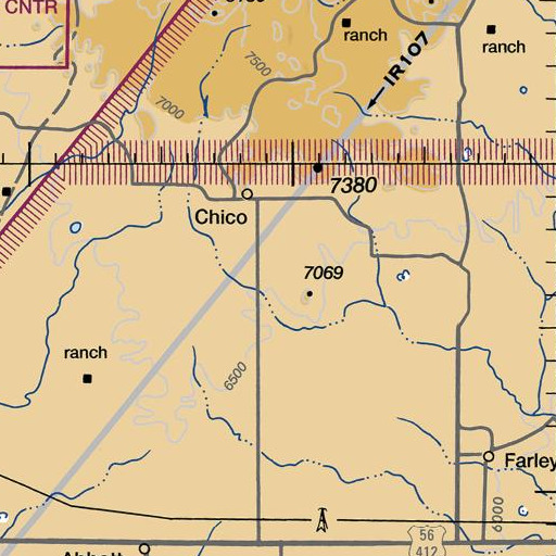 FAA VFR chart of Middle Well, NM
