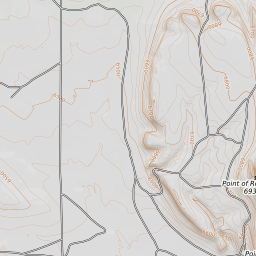OpenTopoMap map of Middle Well, NM