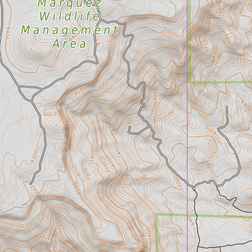 OpenTopoMap map of Moses Spring, NM