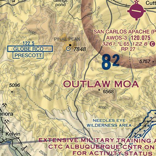 FAA VFR chart of Old Baldy, AZ