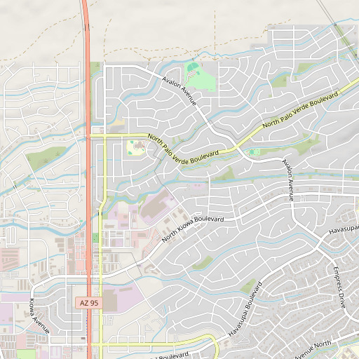 OpenStreetMap map of Avalon Drain, AZ
