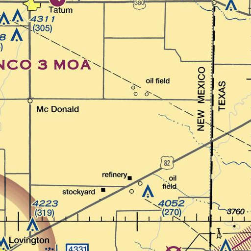 FAA VFR chart of Pope Ranch, NM