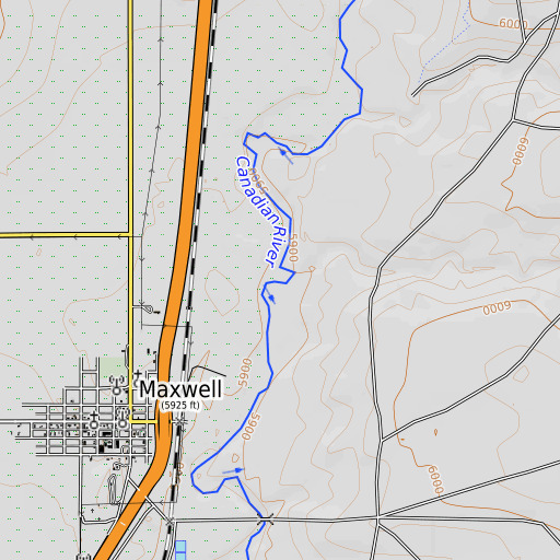 OpenTopoMap map of Spring Arroyo, NM