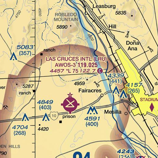 FAA VFR chart of Spring Canyon, NM