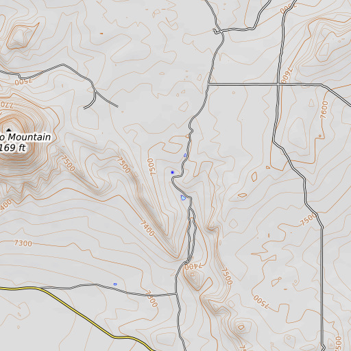 OpenTopoMap map of Techado Spring, NM