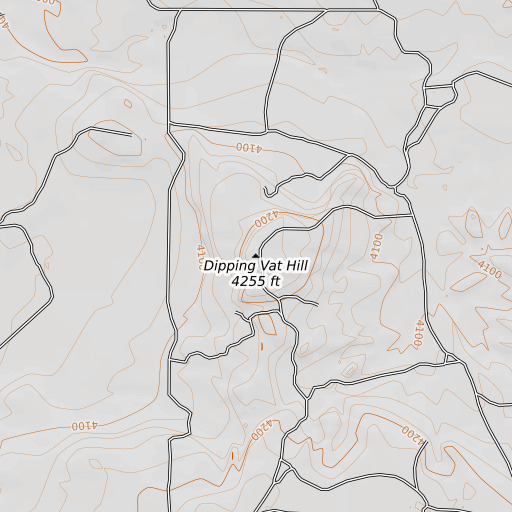 OpenTopoMap map of Dipping Vat Hill, NM