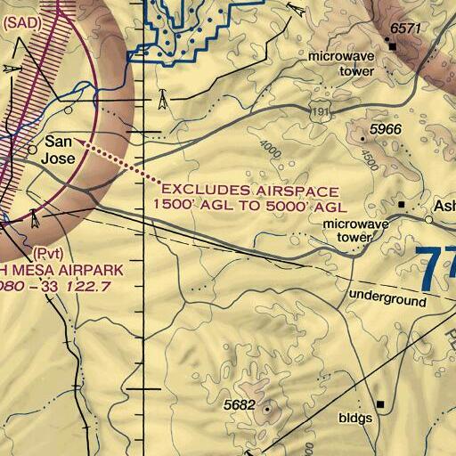 FAA VFR chart of Old Wright Monument, AZ