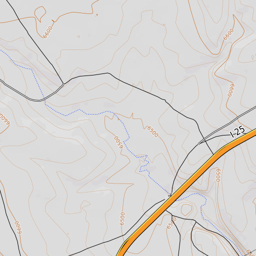 OpenTopoMap map of Arroyo Needam, NM