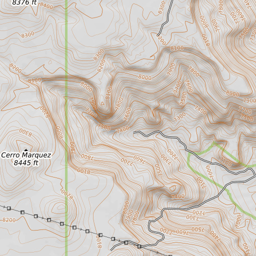 OpenTopoMap map of Ojo Marquez, NM