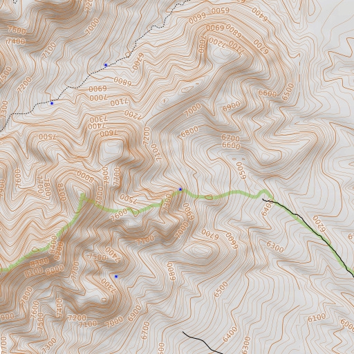 OpenTopoMap map of Grey Bull Spring, NM