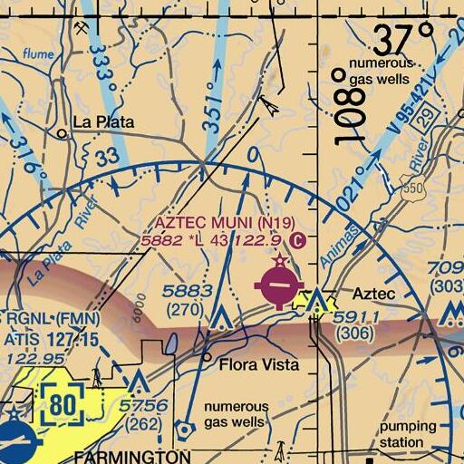 FAA VFR chart of Hedges Arroyo, NM