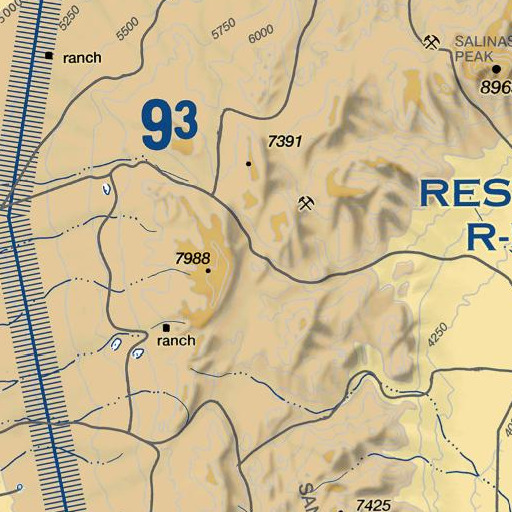 FAA VFR chart of Rhodes Spring, NM