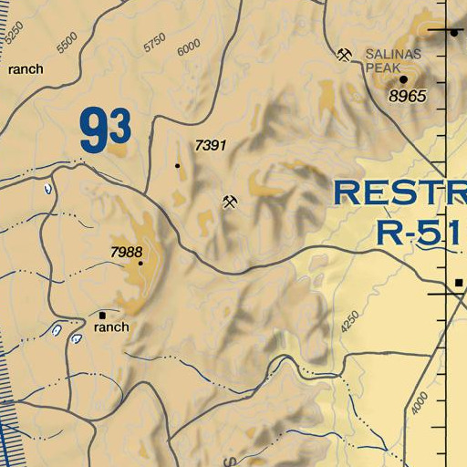 FAA VFR chart of Waterhole Canyon, NM