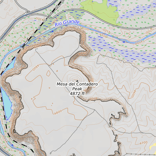 OpenTopoMap map of Mesa Peak, NM
