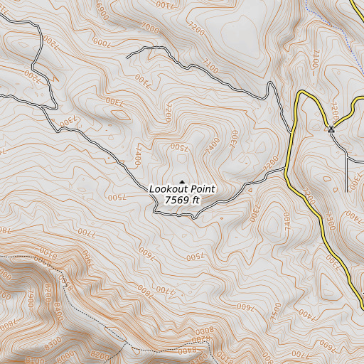 OpenTopoMap map of Lookout Point, NM