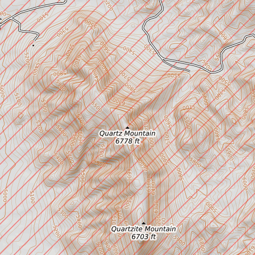 OpenTopoMap map of Quartz Mountain, NM