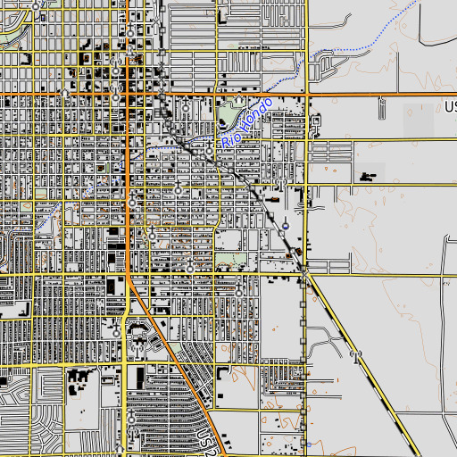 OpenTopoMap map of Mesa Middle School, NM