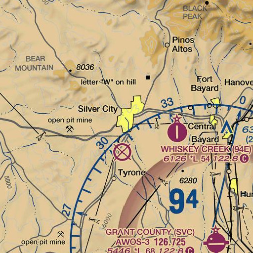 FAA VFR chart of Silver High School, NM