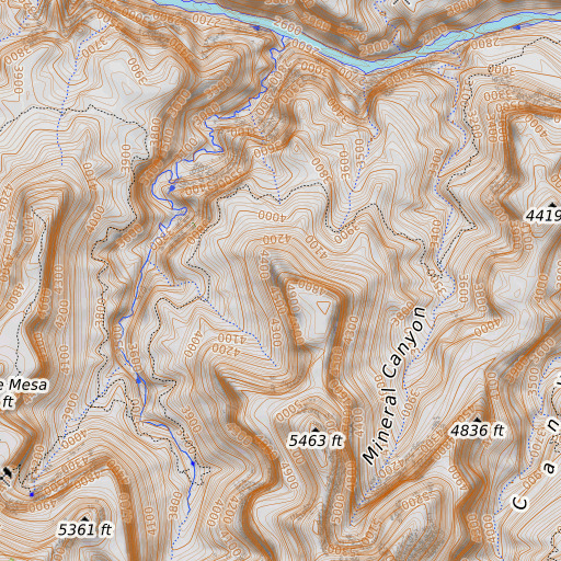 OpenTopoMap map of Ayer Point, AZ