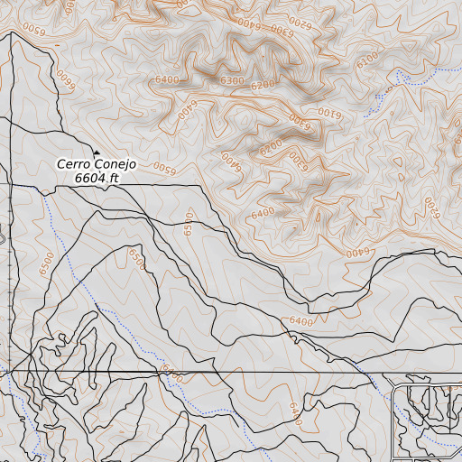 OpenTopoMap map of La Ceja, NM