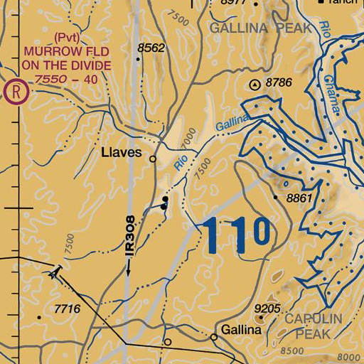 FAA VFR chart of Arroyo Blanco, NM