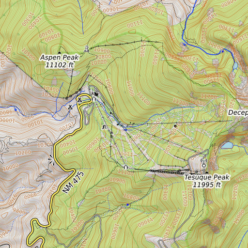 OpenTopoMap map of Aspen Basin, NM
