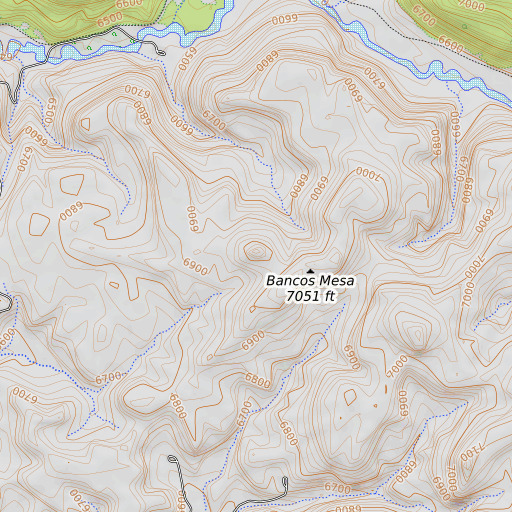 OpenTopoMap map of Bancos Mesa, NM