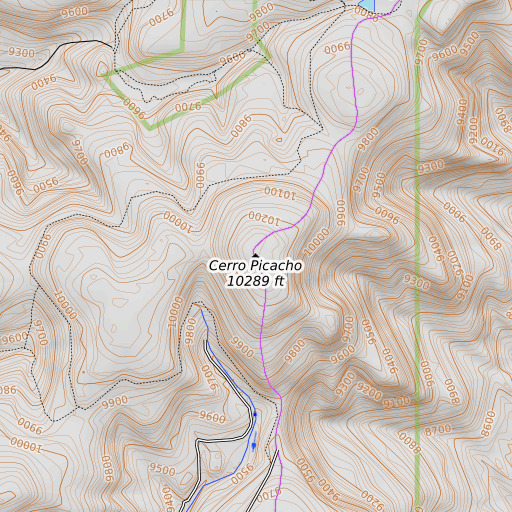OpenTopoMap map of Cerro Picacho, NM