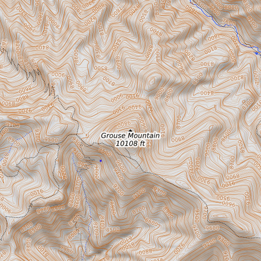 OpenTopoMap map of Grouse Mountain, NM