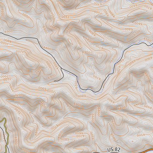 OpenTopoMap map of Hog Branch, NM