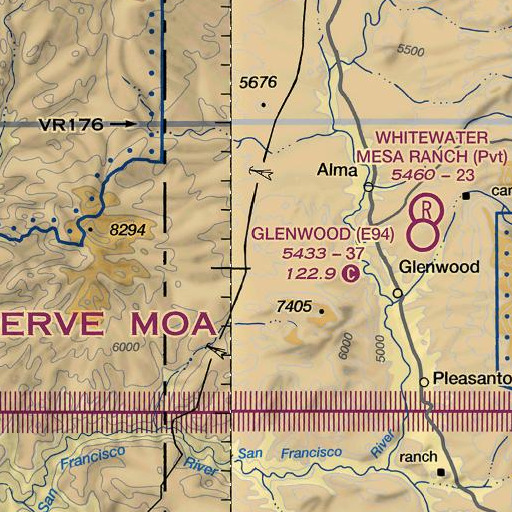 FAA VFR chart of Pine Tank, NM