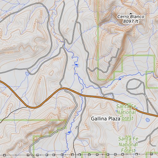 OpenTopoMap map of Rio Capulin, NM