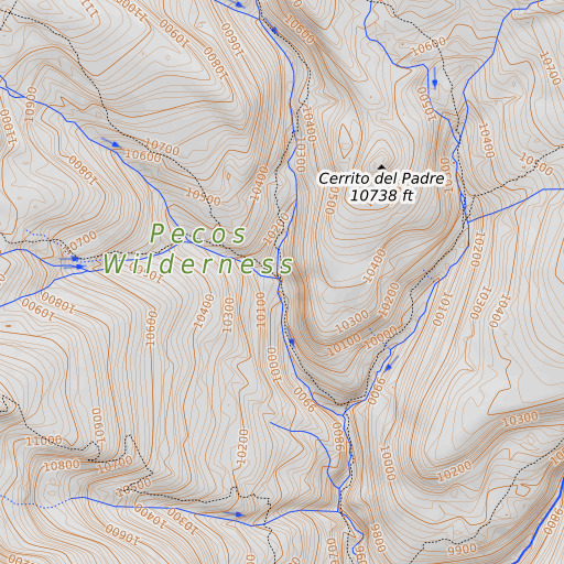 OpenTopoMap map of Rito Azul, NM