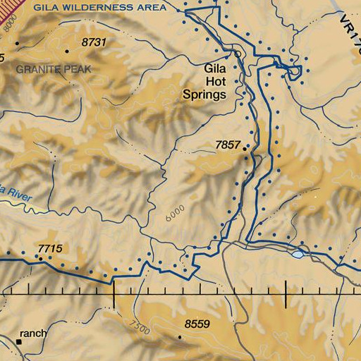 FAA VFR chart of Shady Bend Spring, NM