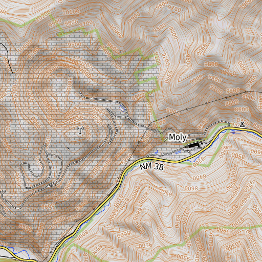 OpenTopoMap map of Spring Gulch, NM