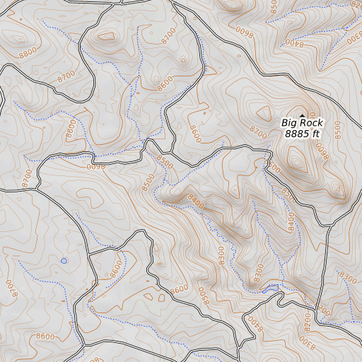 OpenTopoMap map of Poso Spring, NM