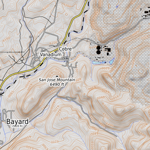 OpenTopoMap map of Groundhog Mine, NM