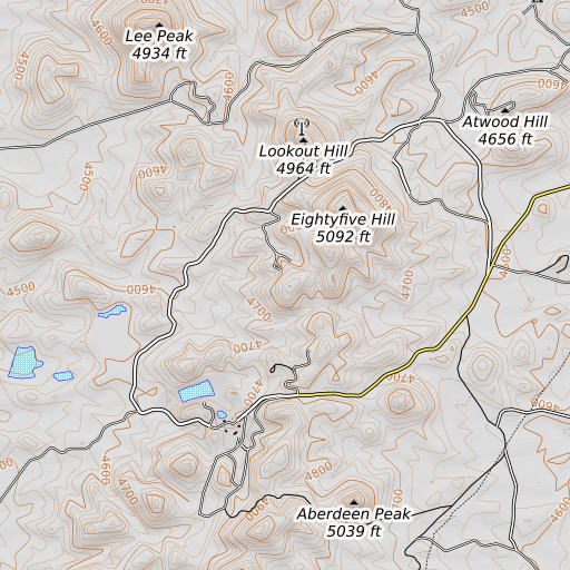 OpenTopoMap map of Wedge, NM