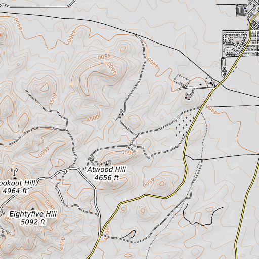 OpenTopoMap map of Yellow Jacket, NM