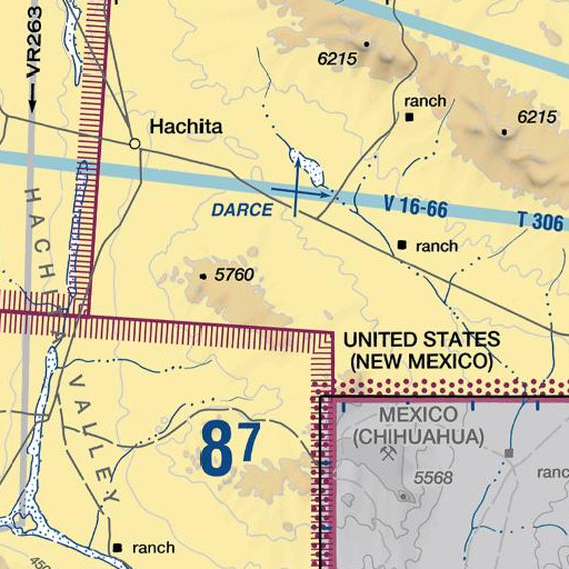 FAA VFR chart of Centre Claim, NM