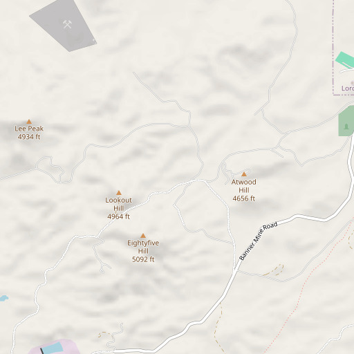 OpenStreetMap map of Dewey Lode, NM