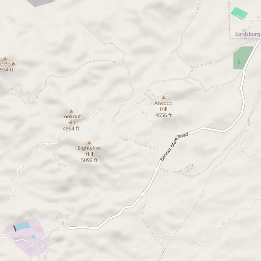 OpenStreetMap map of Dry Town Lode, NM